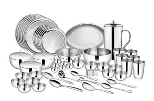 Shri & Sam High Grade Stainless Steel Majestic 72 PCS Dinner Set for 6 People